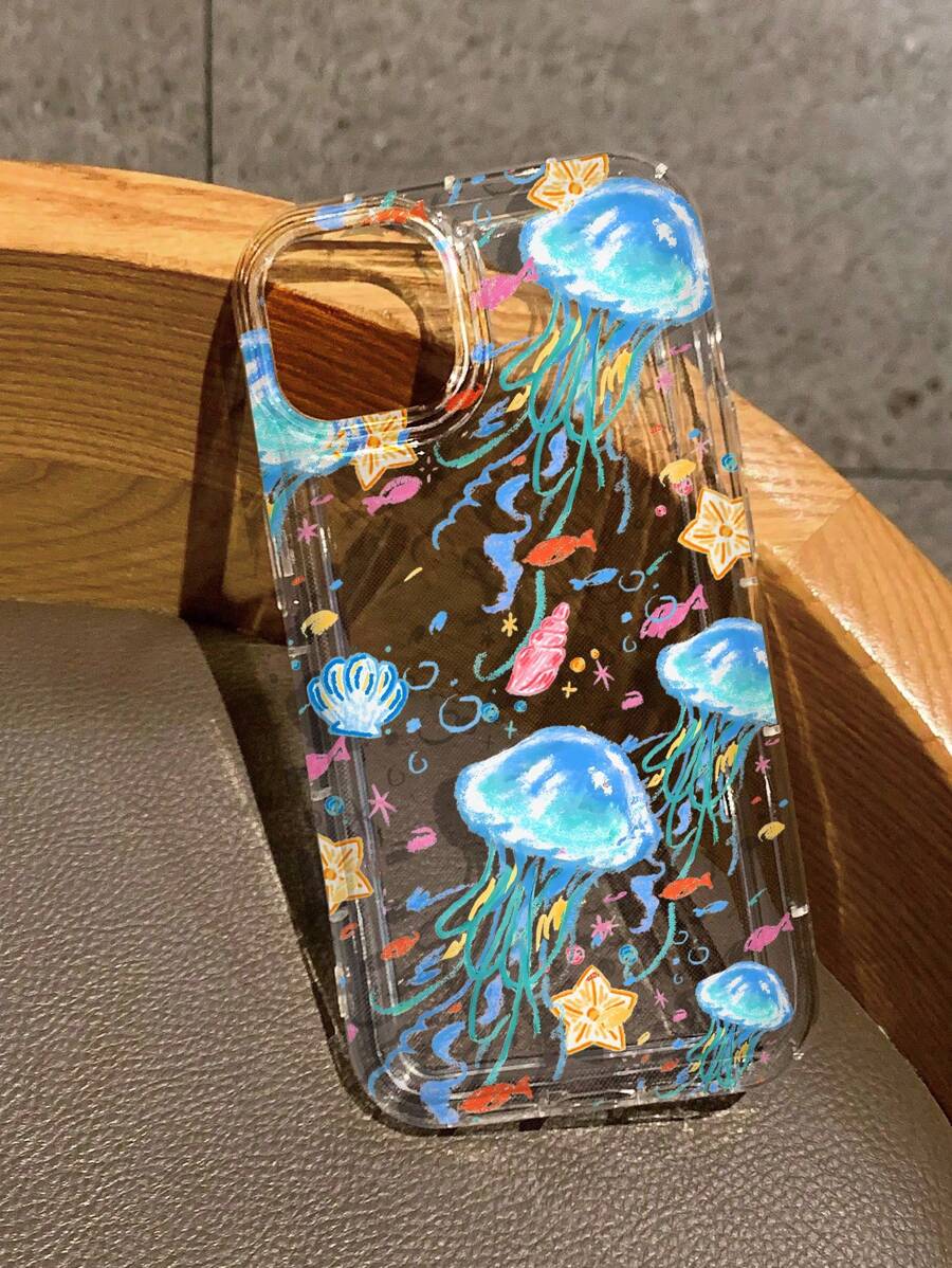 OceanJellyfish 印花透明手机壳，兼容 16/11/12/13/14/15/15 Pro/15 Plus/15 Pro Max/7 Plus/8 Plus/X/Xs Max/Xr/11 Pro/12 Pro/13 Pro/14 Pro/12 Mini/13 Mini/11 Pro Max/12 Pro Max/13 Pro Max/14 Pro Max/14 Plus/6/6s/6 Plus/7/8/16 Pro/16 Plus/16 Pro Max/SE 和 Galaxy/A54/A14/A12/A13/A15/A32/A33/A24/A52S/S20/S21/S22/S23/S24/S23 Plus/S24 Ultra/S25，防水防震防摔防刮。 - 彩色 - 查看 1