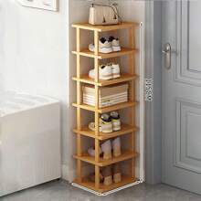 1pc DIY Simple Thick Bamboo Shoe Rack, Household Entryway Indoor Multi-Layer Easy Shoe Cabinet