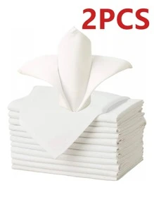 2/6/12 piezas Servilletas de color liso de poliéster, adecuadas para restaurantes, cocinas, bodas, banquetes, decoración de manteles, 40x40cm