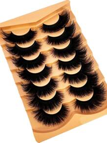 HBZGTLAD 7 Pairs Faux Mink Lashes Multipack Mink Lashes Fluffy False Eyelashes 22mm Full Wispy Lashes 8D Volume Curly Fake Eyelashes - lông mi mềm mại - Xem 5