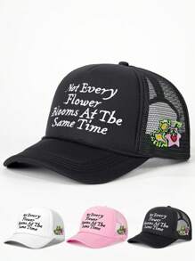 1pc Women's Outdoor 'NOT EVERY' Embroidered Adjustable Visor Cap, Sun Protection Casual Hat Suitable For Spring, Autumn, Travel, Beach, Also Fits Young Men, Y2K Style Trucker Cap - Embroidery - View 2