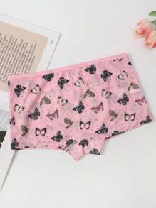 5pcs Tween Girls' Breathable Mesh Butterfly Print Underwear, Soft & Comfortable, Suitable For Young Girls - Multicolor - View 6