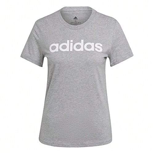 Adidas Adidas Essentials Slim Logo, Women's T-Shirt, Medium Gray Heather/White, XL