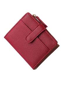 European And American Style Litchi Grain Minimalist Women Wallet High-End Quality Bifold Multi Card Slots Zipper Coin Purse For Women Wallet Mini Wallet Purse Wallet Small Wallet Wallet