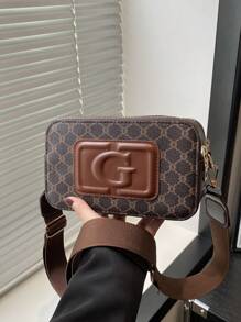 Mini Retro Fashion Letter Crossbody Tas, Geschikt voor Feesten, Uitjes, Winkelen, Dagelijks Gebruik, Kan Munten, Telefoon Vasthouden, Werkt Ook Als Werktas Voor Vrouwen, Professionals En Studenten