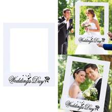 1pc Wedding Day Photo Props Paper Photo Frames Outdoor Photography Party Props DIY Personalized Gifts Couple Wedding Anniversary Commemorative Decoration Supplies