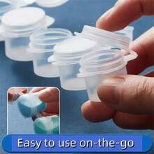 240pcs Empty Paint Cans, 40pcs Acrylic Mini Paint Containers With Lids, 6pcs Connected Empty Paint Boxes 3ml/0.1oz, Suitable For Students, Exquisite Painting Gift Box