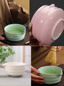 1 件 500 毫升手工复古罗纹抹茶碗，采用优质陶瓷制成，优雅，易于携带和使用，适合商务会议、艺术欣赏、旅行、休闲等场合，适合日本茶道返校 - 彩色 - 查看 7