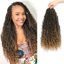 Goddess Faux Locs Crochet Hair 18Inch For Women, Long Goddess Locs Crochet Hair, Boho Style Locs, River Locs Crochet Hair With Curly Ends