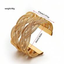 1pc Women's Fashionable High-End Woven Hollow Bracelet, Spring Adjustable Wrap Wrist Accessory