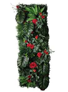 Paneles de pared de hiedra artificial, paneles de pared de césped artificial, decoración de plantas subtropicales falsas, musgo, panel de pared perfecto para decoración interior y exterior, decoraciones de boda, decoración de pared 40cm * 120cm - Estilo 3 - Ver 5