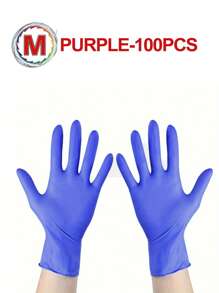 Disposable Nitrile Gloves, Blue/Purple, Household Cleaning Gloves For Kitchen, Bathroom, Cleaning, Food Handling, Tattoo, Beauty, Hair Dye, Pet, Salon, Cleaning Supplies, Home Tools - Blue Purple - View 17