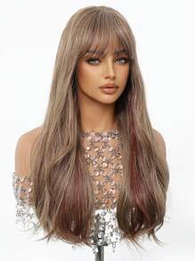 Red Highlight Butterfly Haircut Curly 22 Inch Hair Wigs For Women Girls Synthetic Wavy Hair Replacement Wigs Music Festival For Women To Achieve A Cute Look Easily Wear Halloween - Red Highlight - View 4