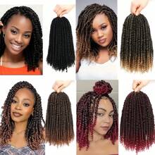 Passion Twist Hair 10 Inch Water Wave Crochet Hair Black Passion Twist Crochet Hair For Women Crochet Braids Hair Extensions