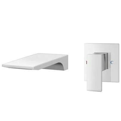 Wall Mount Waterfall Faucet, Brass Single Handle Modern Bathroom Sink/Bathtub Faucet,  Waterfall Spout For Vessel Sink