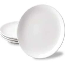 1 件防刮浅白色陶瓷盘子，适用于微波炉、烤箱和洗碗机，家用餐盘、牛排盘、西式餐具平盘 - 白色 - 查看 7