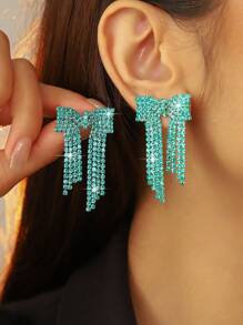 Hoa tai tua rua pha lê CZ hình bướm hồng mùa xuân quyến rũ cho câu lạc bộ khiêu vũ, tiệc tốt nghiệp, trang sức 1 đôi - Nhiều màu - Xem 14