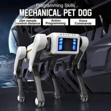 AI Intelligent Black Technology Robot Dog Cute AI Companion Programmable Voice Commands Unlock Future Playmates, Technology New Gifts - Ginger - View 4