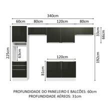 Madesa Gabinete De Cocina Integral Completa 340cm Lux B/n 01 - Blanco y Negro - Ver 3