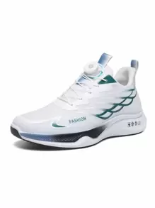 Diseño impreso de la hebilla giratoria Mens Running Shoes,Zapatillas de deporte casuales cómodas y transpirables,Zapatillas de tenis antideslizantes ligeras,Conveniente para los deportes,Correr,Al aire libre y Casual Wearing. - Blanco - Ver 6