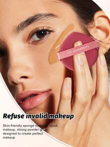 10PCS Air Cushion Puffs | Non-Latex Soft Makeup Sponges For Liquid & Powder Foundation | Reusable, Non-Absorbent Blending Tools (Round/Heart Shape) | Travel-Friendly With Storage Pouch | Easy Clean & Even Application