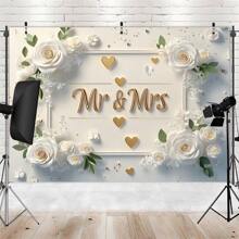 1 Couple Love Background Banner Background Prop Wall Decoration, Suitable For Home Decoration, Birthday Anniversary Commemoration, Multi-Functional Photography Background, Suitable For Outdoor And Indoor Use Gifts Graduation Birthday Decorations Party Decorations Bachelorette Wedding