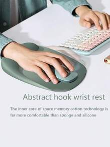 Hook-Shaped Silicone Wrist Mouse Pad Gradient Simple Thickening Ergonomic Mouse Pad With Wrist Rest Computer Mouse Pad To Relieve Pain Keyboard Wrist Rest With Coasters, Non-Slip PU Base, Mouse Pad With Wrist Support, Suitable For Laptop Keyboard Office