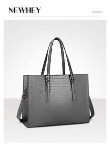 NEWHEY 女士笔记本电脑包 15.6 英寸笔记本电脑手提包皮革高档电脑公文包工作防水手提包专业单肩包女士商务办公包大容量 - 彩色 - 查看 2
