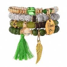 2025 New Popular Bohemian Bracelet, Creative Women Jewelry Tassel Natural Crystal Beaded Multi-Layer Fashion Accessory, Suitable For Daily Wear, Gifts, Christmas, Birthday, New Year, Carnival