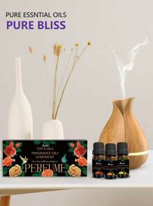 1 件香薰精油套装盒 6 瓶/包加湿器天然植物香味薰衣草薄荷茶树精油