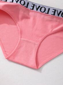 8 条装女士时尚纯棉内裤低腰无缝三角裤 LOVE 字母腰带舒适透气内衣运动内衣 - 彩色 - 查看 12