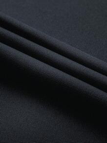 Camisa polo masculina casual ALTZTAR, cor sólida, estilo minimalista para uso diário. - Preto - Ver 6