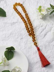 Tasbin 1pc 33pcs 12mm Glass Beaded Bracelet, Handmade Fashionable Minimalist Prayer Beads (Multiple Colors)
