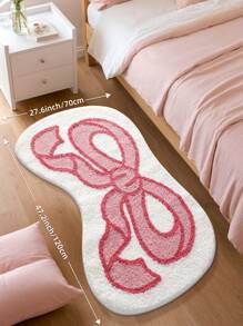 1 Stück Valentinstag Fliegen-Stil weiches geometrisches Muster extra-dicke weiche rosa Badezimmermatte für Paare, rutschfester TPR-Boden, wasserabsorbierend, leicht zu reinigen, maschinenwaschbar, weich und bequem, für Wohnzimmer, Badezimmer-Waschtisch, Badewanne, Dusche, Waschbecken, Festliche Badezimmer-Dekoration, dick & flauschig