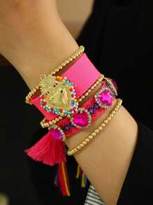 1 pieza Pulsera trenzada con perla de agua dulce irregular, elegante y sencilla, de estilo bohemio, para mujer, hermana, pareja, regalo de graduación, adecuada para uso diario, deportes, commute, citas, fiestas, vacaciones de verano en la playa