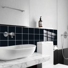 10 nuevas pegatinas de azulejos con estampado de mármol negro, patrones combinados, papel tapiz para decoración del hogar, pegatinas de pared de papel tapiz, pegatinas de pared DIY de empalme creativo, pegatinas de pared autoadhesivas, resistentes a la suciedad y a los rayos UV, para cocina, baño, sala de estar, paredes de la habitación, paredes del fondo de TV, embellecimiento de espacios y cafeterías