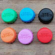 6 件套彩色硅胶瓶盖，创意家居啤酒罐保护器，葡萄酒塞