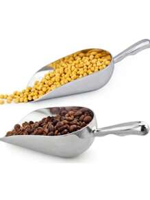 4-Size Aluminum Alloy Ice Shovel Scoop Multifunctional Grain Coffee Beans Bar Cube Scraper Measuring Spoon Kitchen Accessories