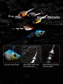 Goture 5/6/7pcs Swimbait Jig Heads, Colored Lead Jig Head Hooks For Freshwater Saltwater Fishing, Painted Fishing Jig Hooks For Trout Bass Walleye Crappie Fishing, 5 Colors Swim Jig Heads With Tackle Box - Multicolor - View 5