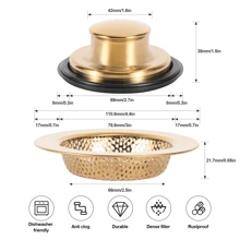 2 piezas Filtro de drenaje de fregadero de cocina de acero inoxidable, colador de fregadero para evitar el atascamiento de comida
