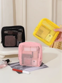 1 Stück süße Dopamin-Farbgitter-Datenkabel-Aufbewahrungstasche, (Schlüsselband separat erhältlich, Farbe ist zufällig), tragbare handgehaltene Kabel-Ohrhörer-Stromladegerät-Lippenstift-Tasche, Rosa/Lila/Blau kleine Reise-Aufbewahrungstasche, Reiseaccessoires, Reiseersatzteile, Handy-Aufbewahrungstasche Kabelverwaltung