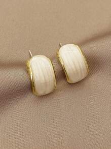 5pcs/Set Vintage Elegant Minimalist Faux Pearl Circular Flower Heart Shaped Oil Drop Geometric Earring Set, Suitable For Women's Daily And Festival Wear