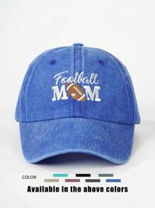 1pc Embroidered "FOOTBALL MOM" Washed Baseball Cap, Adjustable Outdoors Sun Protection Leisure Hat Suitable For Spring, Autumn, Travel, Beach Vacation, Y2K Style Youth Cap - Washed Baseball Cap - View 3