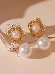 1 Cặp Hoa tai ngọc trai giả nhỏ thời trang cổ điển thanh lịch đơn giản sang trọng, thích hợp cho phụ nữ đeo hàng ngày và ngày lễ - Nhiều màu - Xem 4