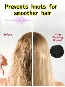 Silk Bonnet For Sleeping, Satin Hair Bonnets, Soft Elastic Band Silk Sleep Cap, Silk Hair Wrap For Curly Hair (Black Gold), Bow Decor Hair Drying Towel, Nordic Hair Drying Cap For Bathroom Absorbent Hair Towel Home Bathroom Decor Fall Decor Back To School Hair Bonnet Shower Towels For Beauty Salon, Hotel Sports, Home Essentials, Towel, Skin Care - Multicolor - View 5