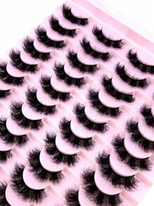 HBZGTLAD 20 Pairs Soft Mink Eyelashes 3D Curl Winged End Eye Elongated Fake Lashes Thick Handmade Natural False Eyelash Messy Cross Lash Wholesale - Lông mi Criss Cross - Xem 7