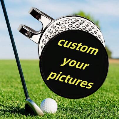 1pc Customized Funny Magnetic Golf Ball Marker Hat Clip, With Detachable Ball Marker, Perfect Accessory For Golfers. Durable, Engravable, Vibrant Colors, Cute, Fun, Adorable, Kawaii, Millennial Style, Fashionable, Unisex, Casual, Customizable, Personalized, Unique. Ideal Gift For Her, Boyfriend, Girlfriend, Family, Friends, Suitable For Anniversary, Valentine's Day, Mother's Day, Birthday, Children's Day