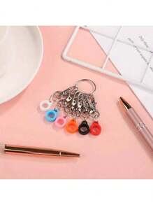 3pcs/6pcs Multi-Color Pen Holders With Badge Reel Clips - Silicone & Zinc Alloy, Secure Pocket Clip For Highlighters And Writing Instruments (Pens Not Included) - Multicolor - View 2