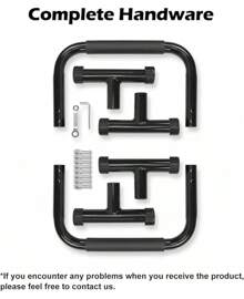 Push Up Bar, 14'' High Steel Parallettes & Dip Bar With Full Coverage Foam Handle, Heavy-Duty Calisthenics Parallel Bars For L-Sit, Dips, Home Gym Strength Training Workout - Black - View 8