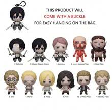 Crunchyroll 1 pieza Llavero de personaje de anime 3D de la serie oficial de Ataque a los Titanes, bolsa ciega de misterio con uno de los personajes sorpresa, accesorio para mochila, teléfono celular, estuche para lápices, colgante, para sorprender a fans, familia y amigos en cumpleaños y aniversarios, accesorio para coche